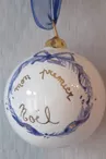 Boule de noël en faïence personnalisable